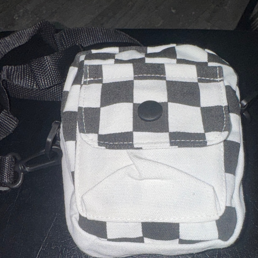 Checkered Black and White Mini Crossbody Bag NWOT